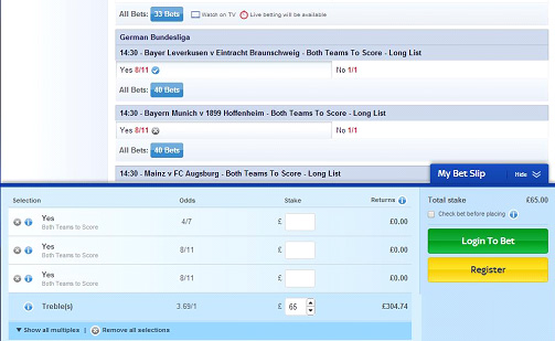 Both Teams to Score Example