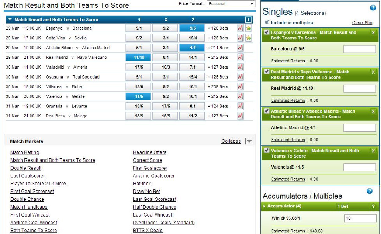 Match Result and Both Teams to Score Explained